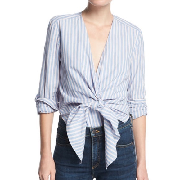 Veronica Beard Tops - Veronica Beard Diana Tie-Front Bodysuit